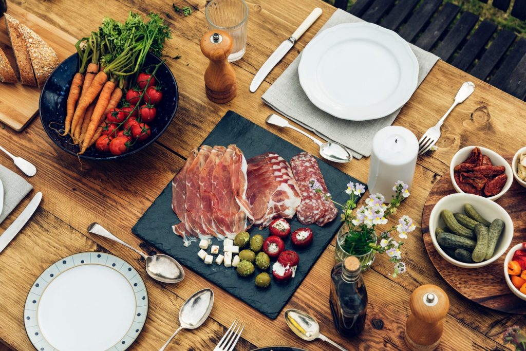 home party food on table